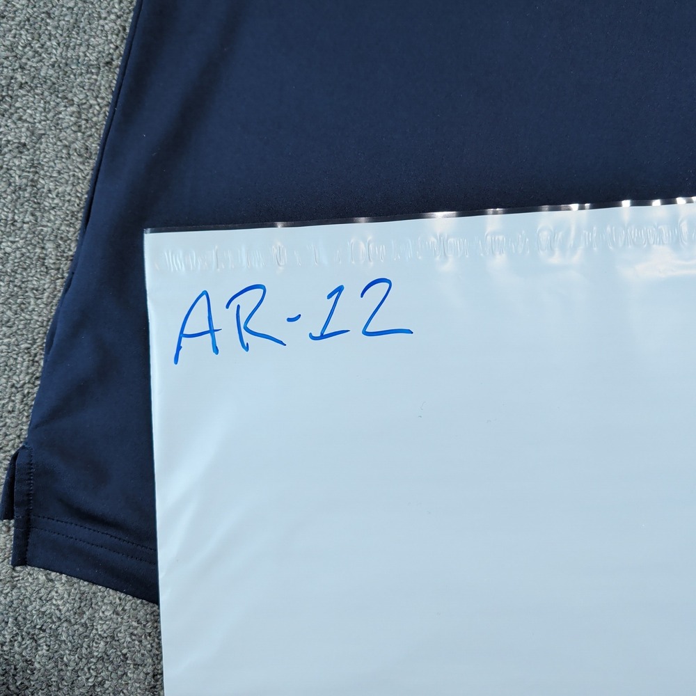Straight Down Performance Golf Polo Men LG Navy Blue Polyester Spandex Stretch - Picture 10 of 10